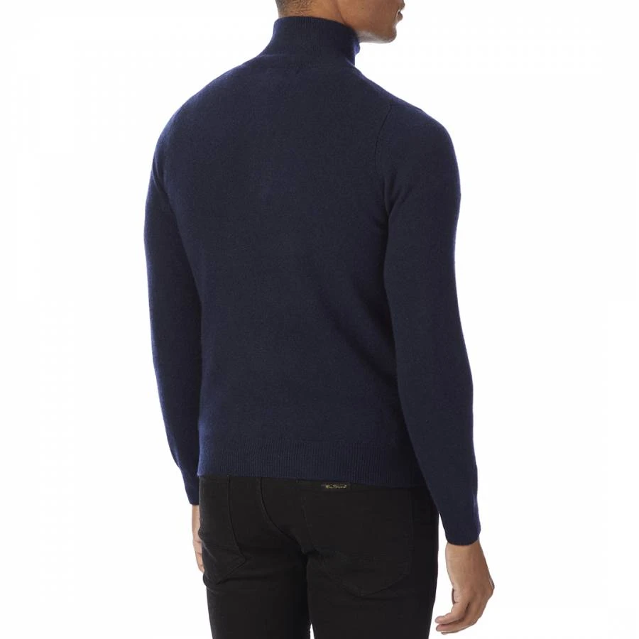 Navy Half Zip Cashmere Jumper 2 Navy Half Zip Cashmere Jumper - Image 2