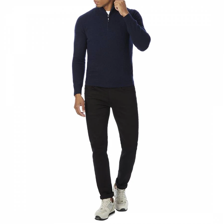 Navy Half Zip Cashmere Jumper 3 Navy Half Zip Cashmere Jumper - Image 3