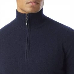Navy Half Zip Cashmere Jumper 7 Navy Half Zip Cashmere Jumper -Schmuddelwedda 16800736 4