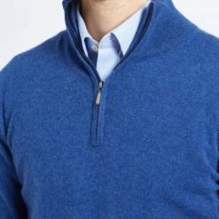 Blue Half Zip Cashmere Jumper -Schmuddelwedda 16800754 8