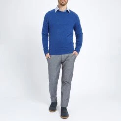 Blue Round Neck Cashmere Jumper -Schmuddelwedda 16800760 7