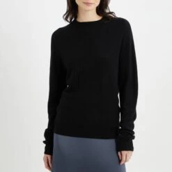 Black Round Neck Cashmere Jumper
