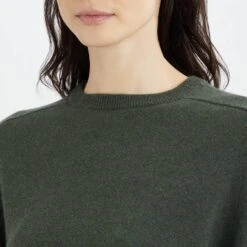 Khaki Round Neck Cashmere Jumper -Schmuddelwedda 16800772 3 2