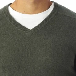 Khaki V Neck Cashmere Jumper -Schmuddelwedda 16800820 4