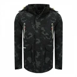 GEOGRAPHICAL NORWAY Black Removeable Hooded Jacket