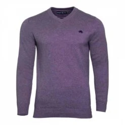 Purple Cashmere Blend V Neck Jumper -Schmuddelwedda 17366867 3