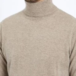 Light Brown Roll Neck Cashmere Jumper -Schmuddelwedda 17396878 8