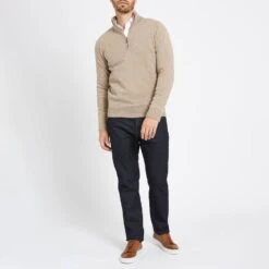 Light Brown Half Zip Cashmere Jumper -Schmuddelwedda 17396896 7