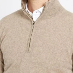 Light Brown Half Zip Cashmere Jumper -Schmuddelwedda 17396896 8