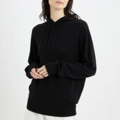 Black Leo Cashmere Hoodie