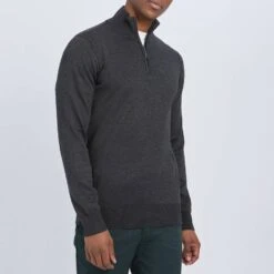 Charcoal Half Zip Jumper