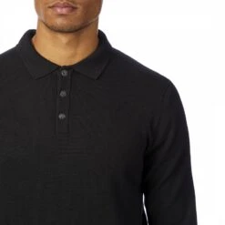 Black Long Sleeve Polo Shirt -Schmuddelwedda 17522900 4