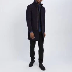 Navy Classic Wool Blend Coat 6 Navy Classic Wool Blend Coat -Schmuddelwedda 17522966 7