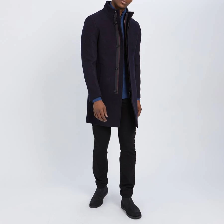 Navy Classic Wool Blend Coat 3 Navy Classic Wool Blend Coat - Image 3