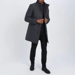 Charcoal Classic Wool Blend Coat -Schmuddelwedda 17522972 7