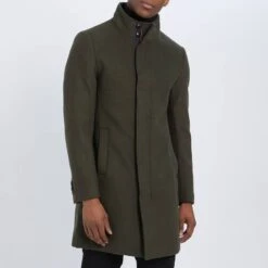 Khaki Classic Wool Blend Coat