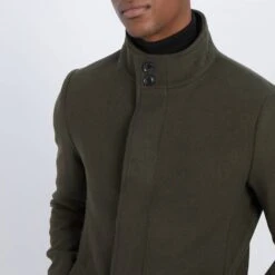 Khaki Classic Wool Blend Coat -Schmuddelwedda 17522978 8