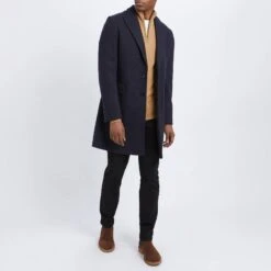 Navy Sirus Wool Blend Coat -Schmuddelwedda 17522996 7