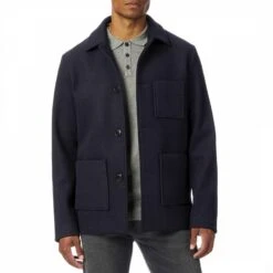 Navy Tony Wool Blend Overshirt