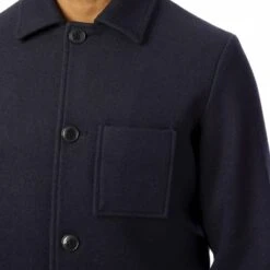 Navy Tony Wool Blend Overshirt -Schmuddelwedda 17523038 4