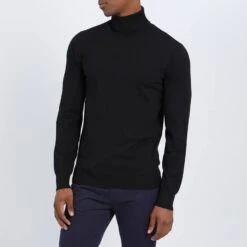 Black Roll Neck Jumper
