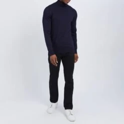 Navy Roll Neck Jumper -Schmuddelwedda 17523056 3