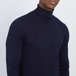 Navy Roll Neck Jumper -Schmuddelwedda 17523056 4