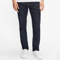 Ted Baker Navy Rinse Denim Straight Stretch Jeans