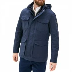 Hackett London Navy Zip Out Liner Field Jacket