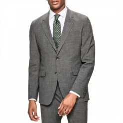 Hackett London Grey Travel Zip Out Tailored Wool Blend Blazer