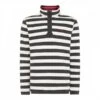 Striped Cotton Pique Half Zip Sweatshirt