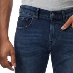 7 For All Mankind Dark Blue Slimmy Tapered Stretch Jeans -Schmuddelwedda 17663720 4