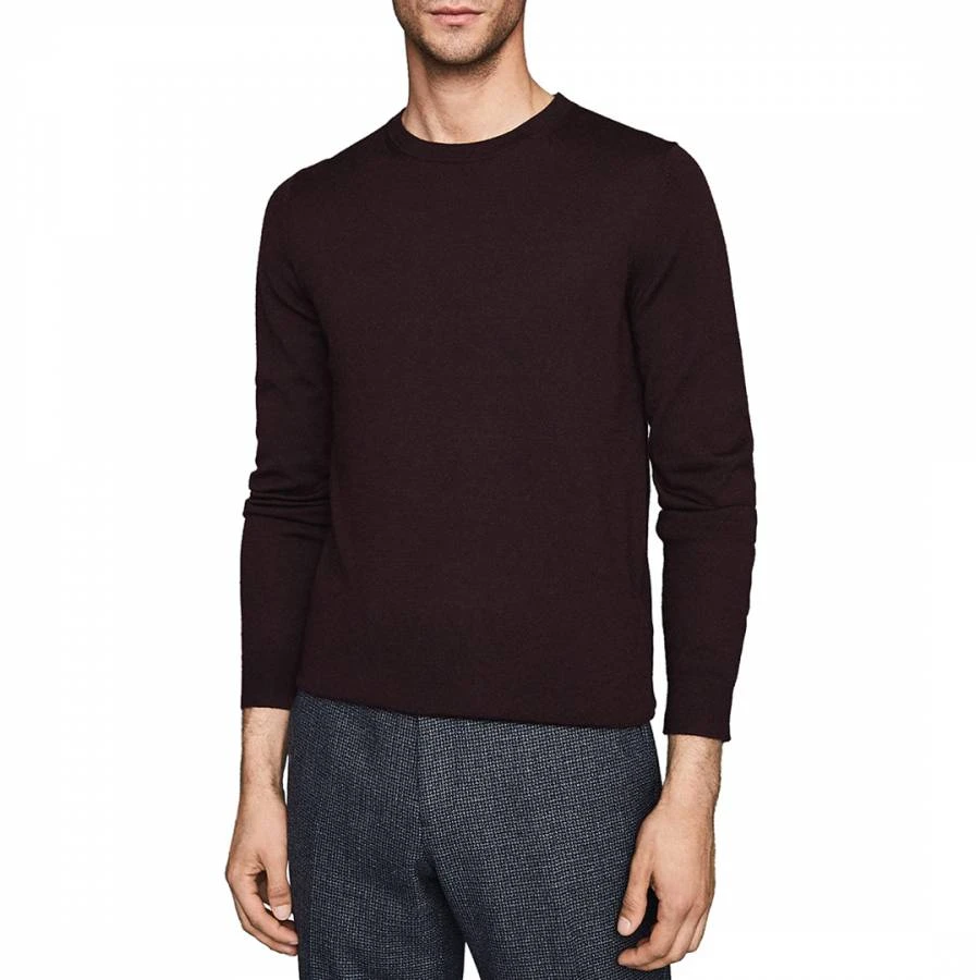 Reiss Dark Red Wessex Crew Neck Wool Jumper 1 Reiss Dark Red Wessex Crew Neck Wool Jumper