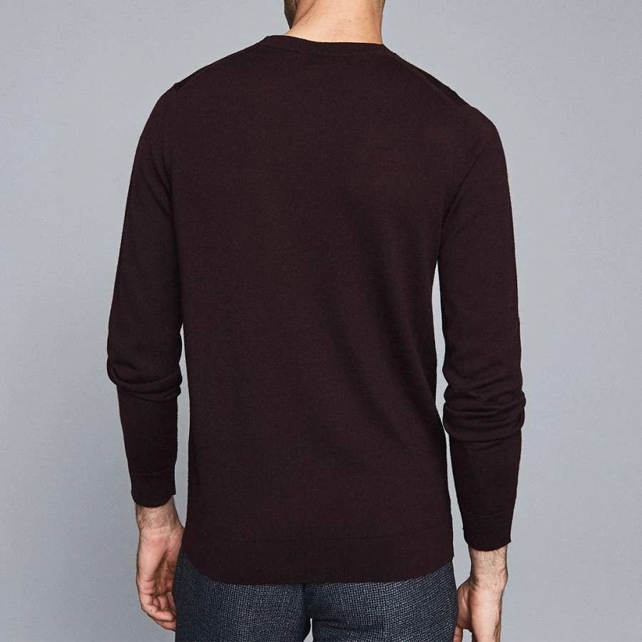 Reiss Dark Red Wessex Crew Neck Wool Jumper 2 Reiss Dark Red Wessex Crew Neck Wool Jumper - Image 2