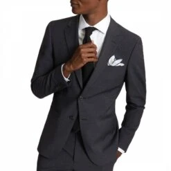 Reiss Charcoal Hope Wool Blend Jacket