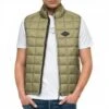 Replay Khaki Quilted High Neck Gilet