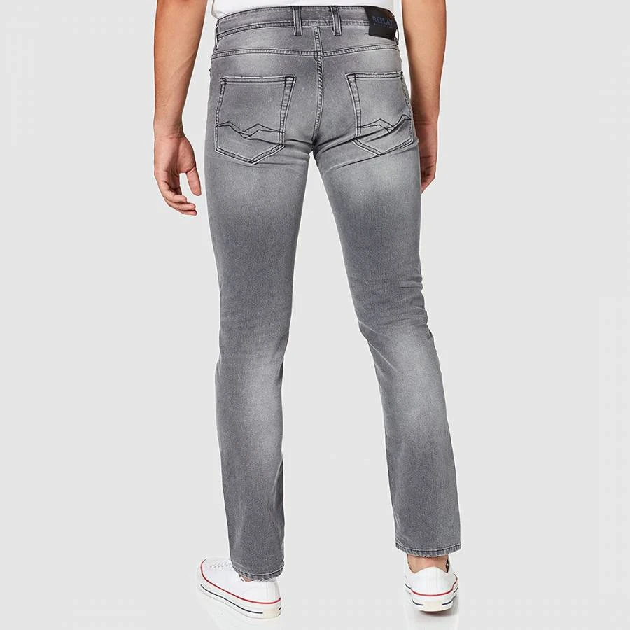 Replay Grey 573 Bio Grover Straight Stretch Jeans 2 Replay Grey 573 Bio Grover Straight Stretch Jeans - Image 2