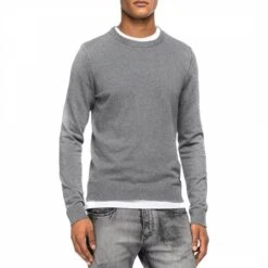 Replay Grey Crew Neck Cashmere Blend Jumper