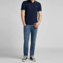Navy Pique Cotton Polo -Schmuddelwedda 17771236 3