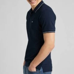 Navy Pique Cotton Polo -Schmuddelwedda 17771236 4