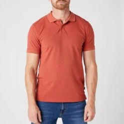 Wrangler Red Cotton Polo Top