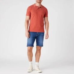 Wrangler Red Cotton Polo Top -Schmuddelwedda 17771432 3