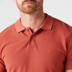 Wrangler Red Cotton Polo Top -Schmuddelwedda 17771432 4
