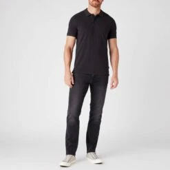 Wrangler Black Cotton Polo Top -Schmuddelwedda 17771444 3
