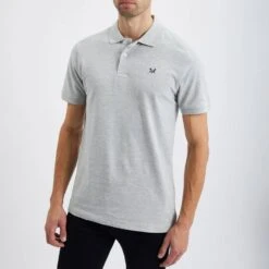 Grey Cotton Polo Shirt