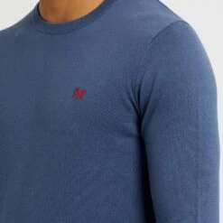 Dusty Blue Cotton Crew Jumper -Schmuddelwedda 17803245 4