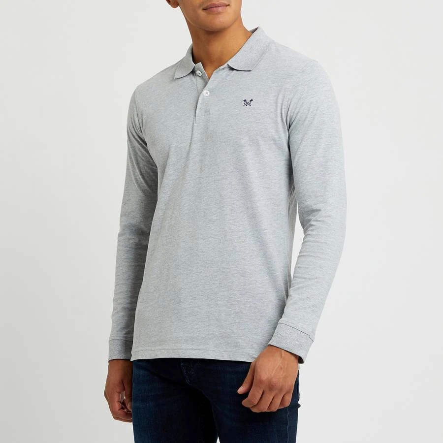 Grey Long Sleeved Polo Shirt 1 Grey Long Sleeved Polo Shirt
