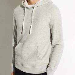 Vince Grey Cotton Hooded Jumper