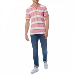 Red/White Striped Cotton Polo Shirt -Schmuddelwedda 17815937 3