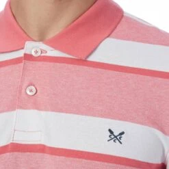 Red/White Striped Cotton Polo Shirt -Schmuddelwedda 17815937 4